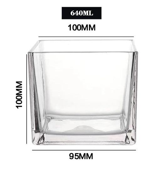 Transparent Square Jar 640ml